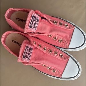 Converse Chuck Taylor All Star Pink Sneakers Women’s  Size 9 Low No Laces